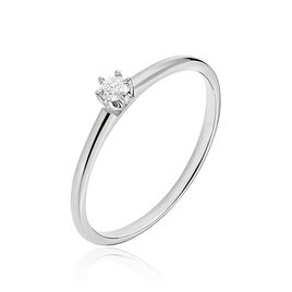 Bague Solitaire Liseline Or Blanc Diamant - Bagues solitaires Femme | Histoire d’Or