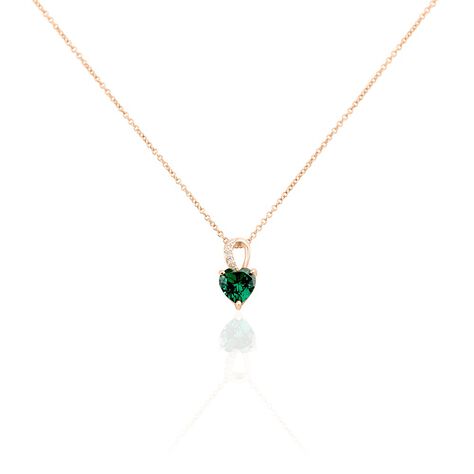 Collier Argent Rose Atieno Oxyde De Zirconium - Bijoux Coeur Femme | Histoire d’Or