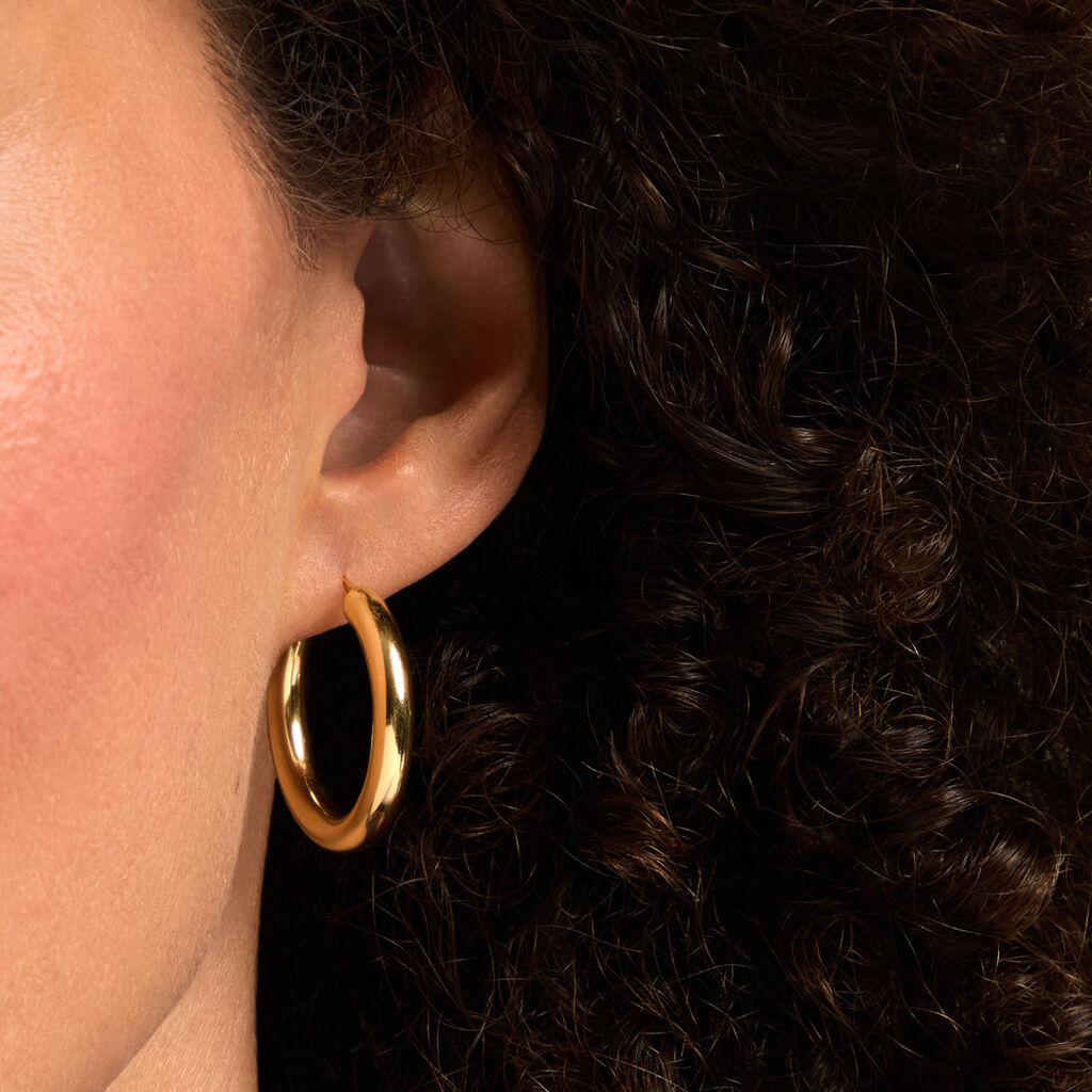 Cr&eacute;oles Chucho Argent Dor&eacute; A L'Or 750/1000 - Boucles d'oreilles cr&eacute;oles Femme | Histoire d&rsquo;Or