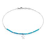 Cha&icirc;ne De Cheville Argent Blanc Noga Miyuki - Cha&icirc;nes de cheville Femme | Histoire d&rsquo;Or