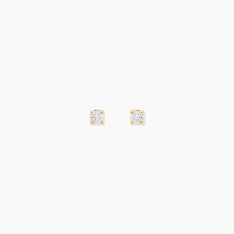 Boucles D'Oreilles Puces One Or Jaune Diamants - Clous d'oreilles Femme | Histoire d&rsquo;Or