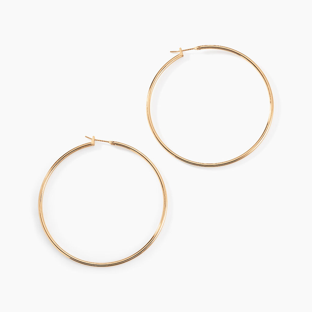 Cr&eacute;oles Ada Lisse Plaqu&eacute; Or Jaune - Boucles d'oreilles cr&eacute;oles Femme | Histoire d&rsquo;Or