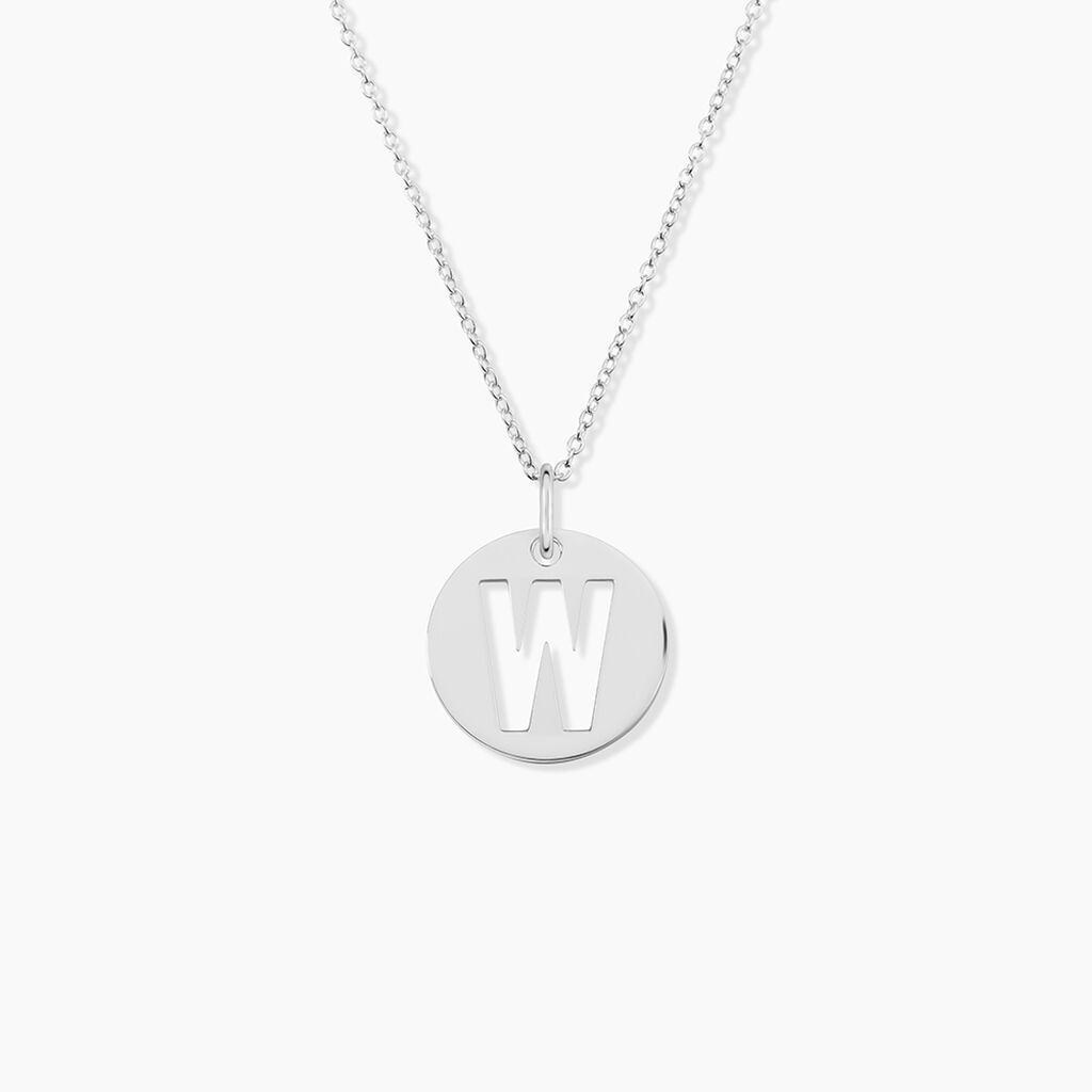 Pendentif Elio W Argent Blanc - Pendentifs Famille | Histoire d&rsquo;Or