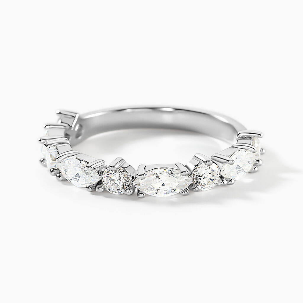 Bague Eclat D'Aurore Argent Blanc Oxyde De Zirconium - Bagues avec pierre Femme | Histoire d&rsquo;Or