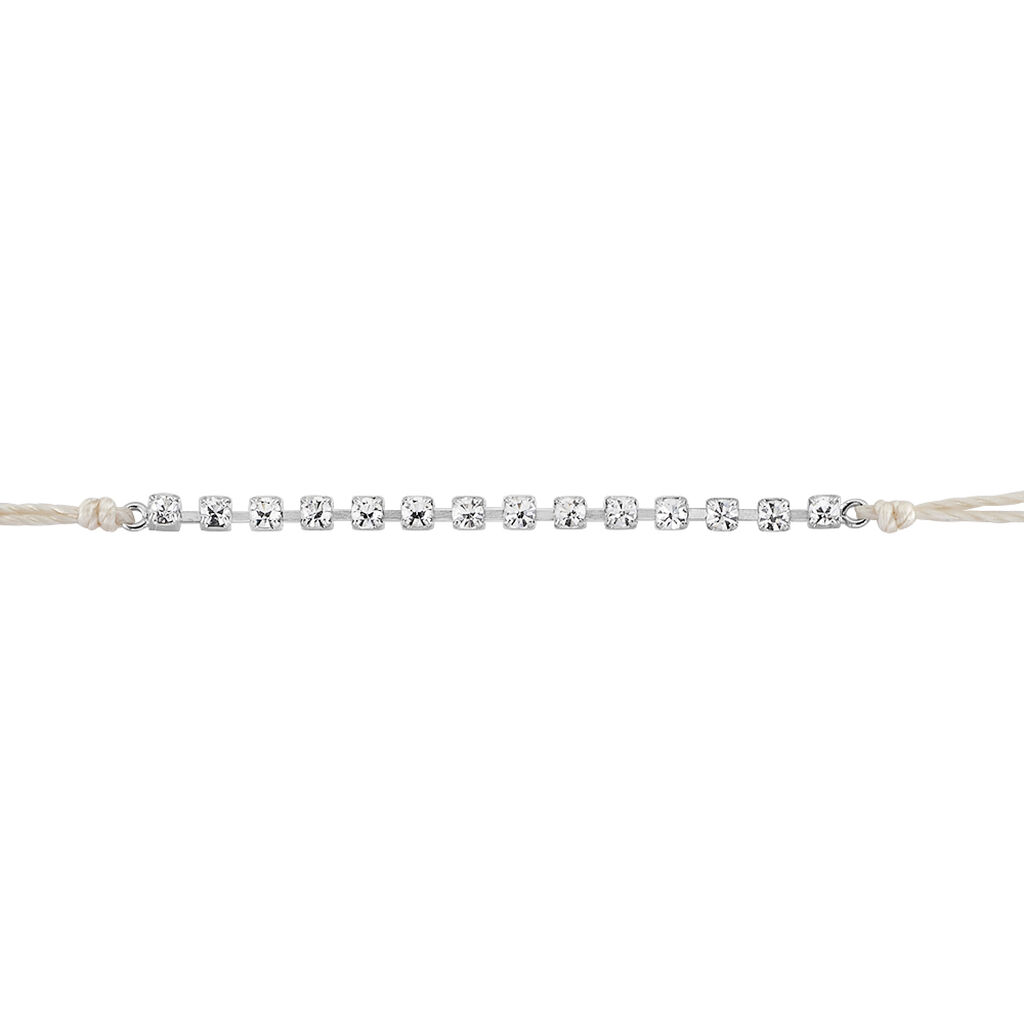 Bracelet Miguyae Argent Blanc Oxyde De Zirconium - Bracelets cordon Femme | Histoire d&rsquo;Or