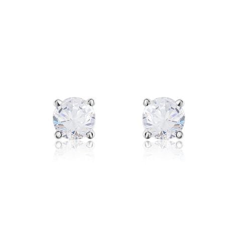 Boucles D'oreilles Puces Victoria Or Blanc Diamant - Clous d'oreilles Femme | Histoire d&rsquo;Or
