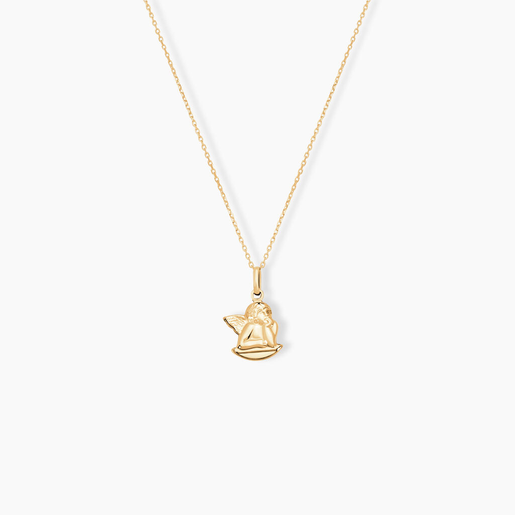 Pendentif Ange Endormi Or Jaune - Pendentifs Bapt&ecirc;me Famille | Histoire d&rsquo;Or