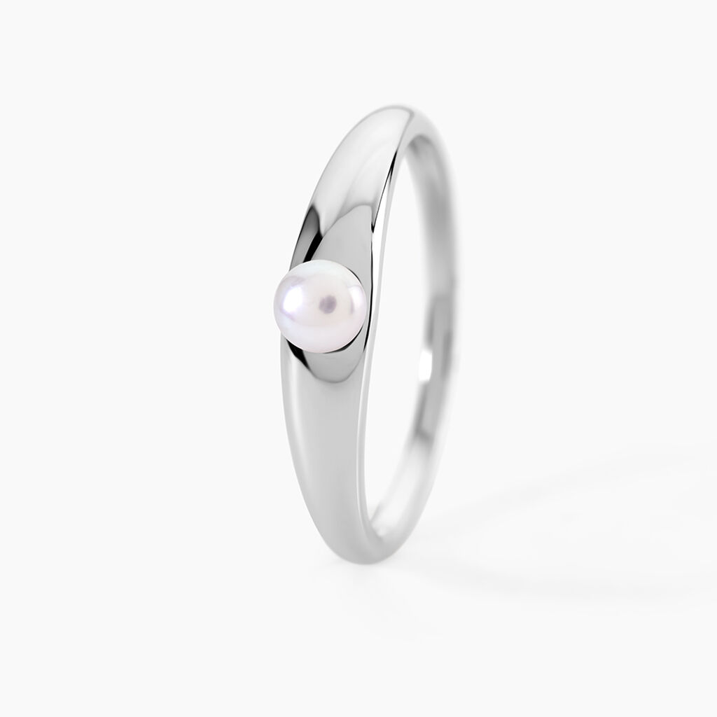 Bague Aurela Argent Blanc Perle De Culture - Bagues solitaires Femme | Histoire d&rsquo;Or