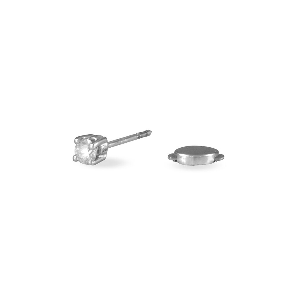 Boucles D'oreilles Puces Clavie Or Blanc Diamant - Clous d'oreilles Femme | Histoire d&rsquo;Or