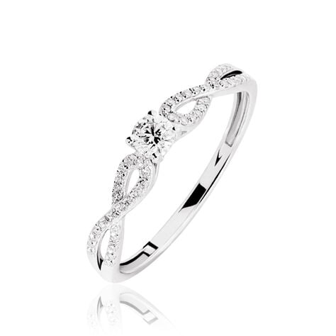 Bague Solitaire Livia Or Blanc Diamant - Bagues solitaires Femme | Histoire d&rsquo;Or