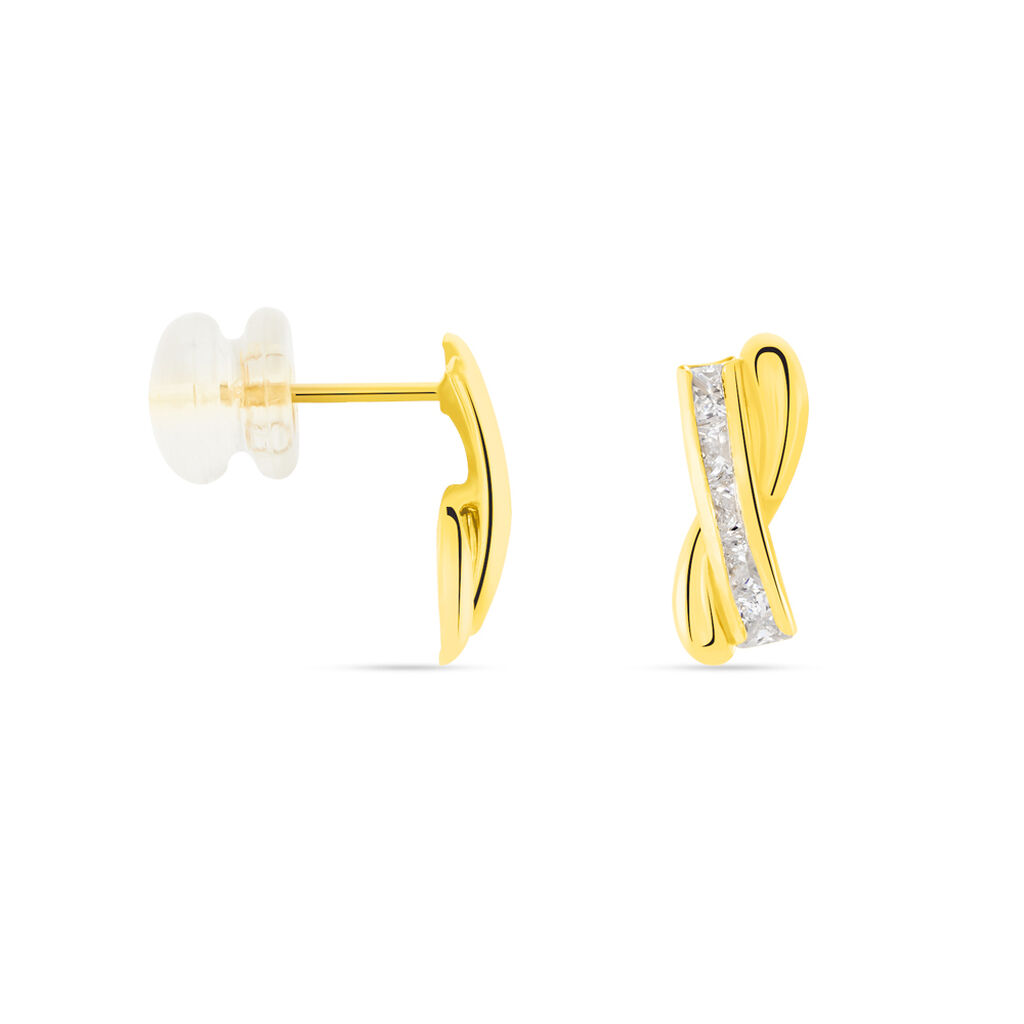 Boucles D'oreilles Puces Grebera Or Jaune Oxyde - Clous d'oreilles Femme | Histoire d’Or