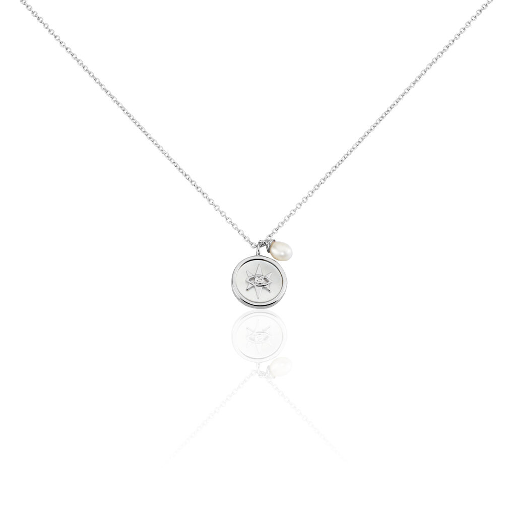 Collier Argent Glad Perle De Culture Oxydes De Zirconium - Colliers fantaisie Femme | Histoire d&rsquo;Or