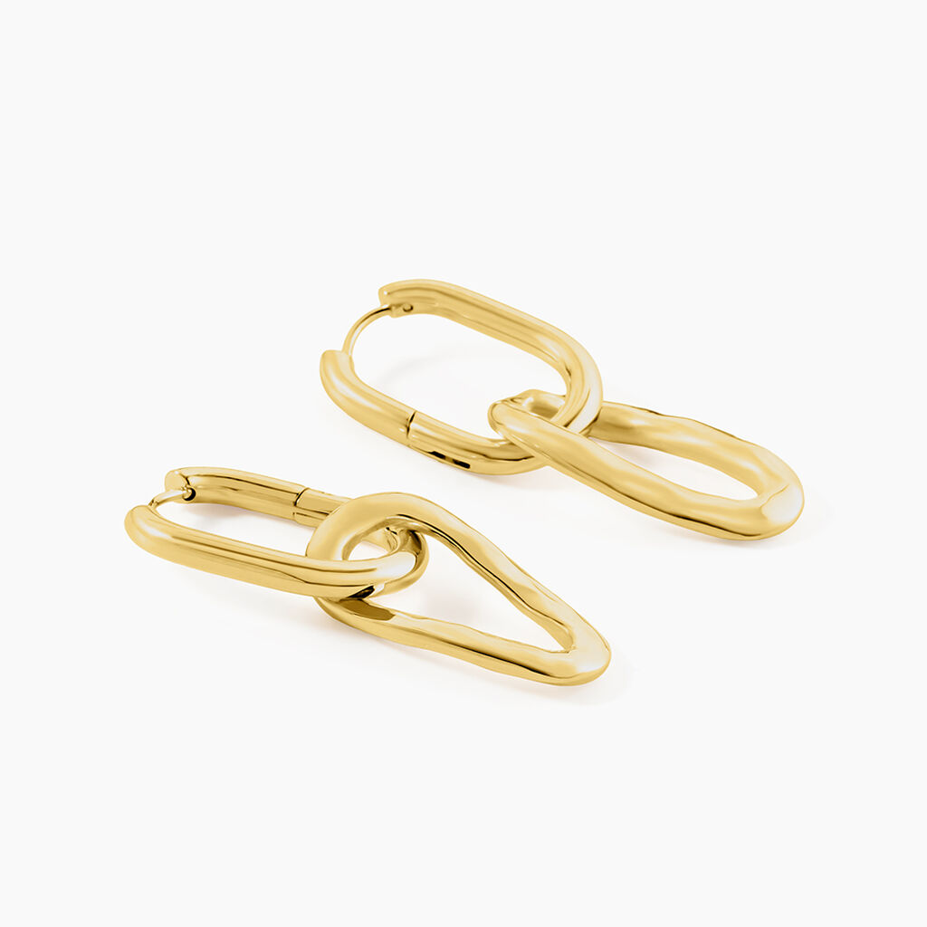 Boucles D'oreilles Pendantes Gold Aura Acier Jaune - Boucles d'oreilles fantaisie Femme | Histoire d’Or