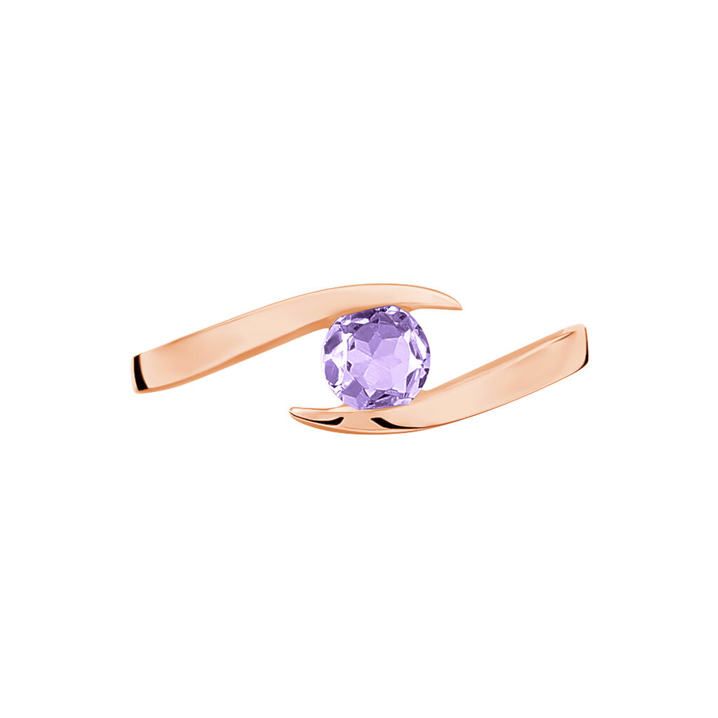 Bague Tiphaine Or Rose Amethyste - Bagues solitaires Femme | Histoire d&rsquo;Or