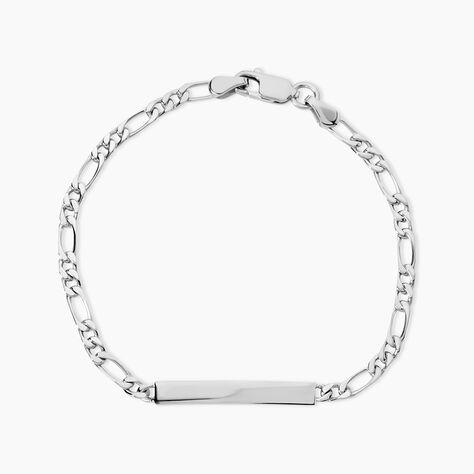 Bracelet Identit&eacute; Argent Blanc Vila - Gourmettes Homme | Histoire d&rsquo;Or