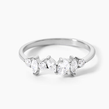 Bague Tapis Rouge Argent Blanc Oxyde De Zirconium