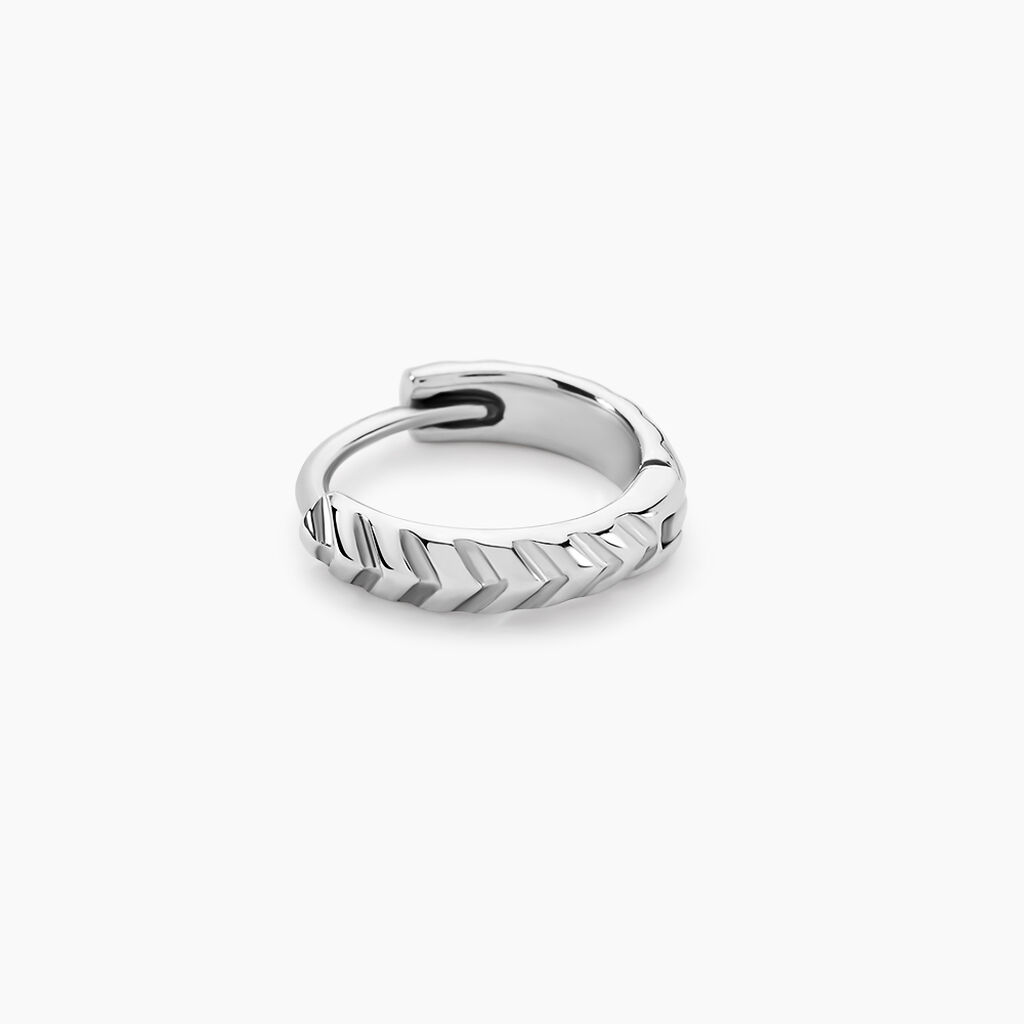 Créole Sylas Argent Blanc - Boucles d'oreilles créoles Homme | Histoire d’Or