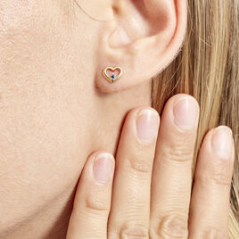 Boucles D'oreilles Puces Martella Or Jaune Saphir - Clous d'oreilles Femme | Histoire d’Or