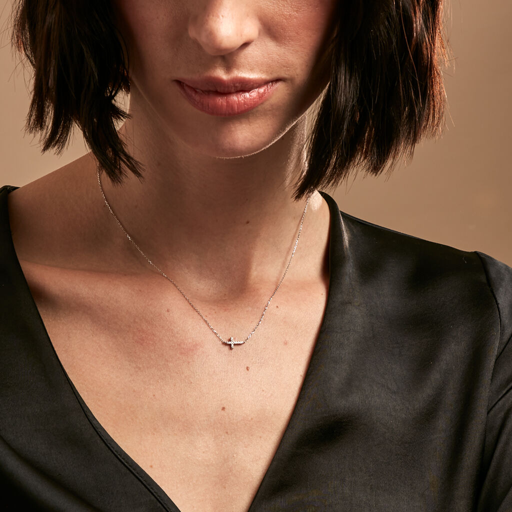 Collier Like A Virgin Or Blanc Oxyde De Zirconium - Colliers Femme | Histoire d’Or