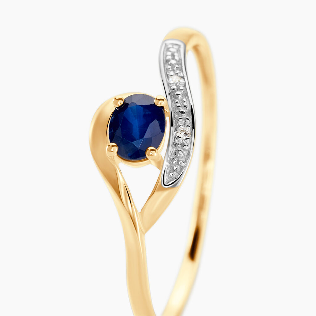 Bague Sagesse Or Jaune Saphir Et Diamant - Bagues solitaires Femme | Histoire d’Or