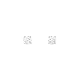 Boucles D'oreilles Puces Collection Victoria Or Blanc Diamant - Clous d'oreilles Femme | Histoire d’Or