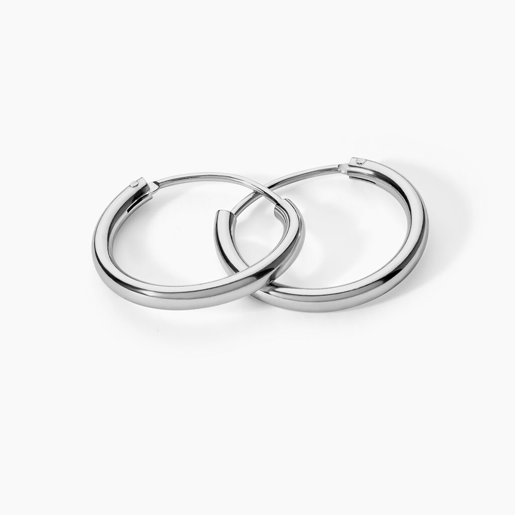 Cr&eacute;oles Argent Blanc Olympia - Boucles d'oreilles cr&eacute;oles Femme | Histoire d&rsquo;Or