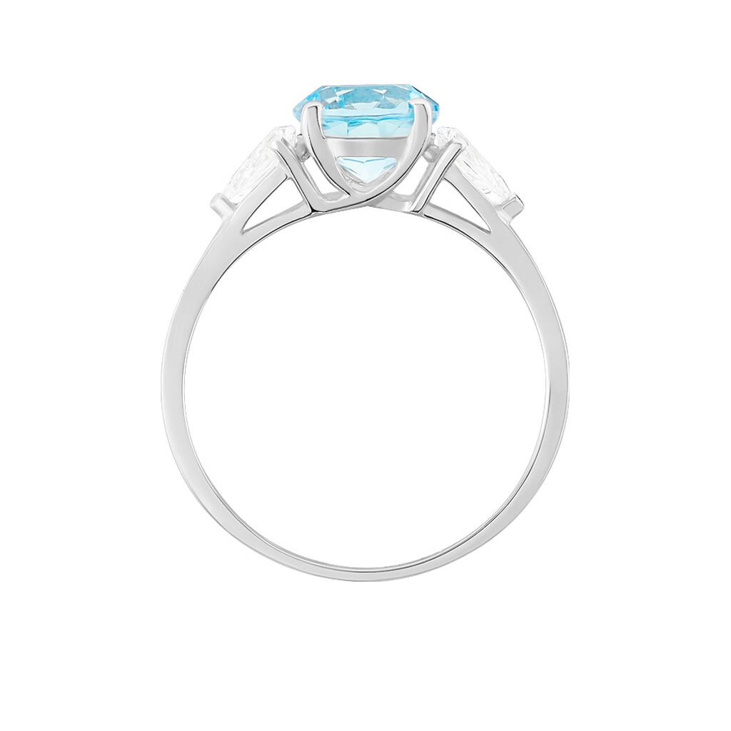 Bague Giana Or Blanc Topaze Et Oxyde De Zirconium - Bagues solitaires Femme | Histoire d&rsquo;Or