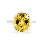 Bague Anna Or Blanc Citrine Et Diamant - Bagues solitaires Femme | Histoire d&rsquo;Or