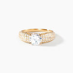 Bague Solitaire Plaque Or Jaune Oxyde De Zirconium -  Femme | Histoire d&rsquo;Or