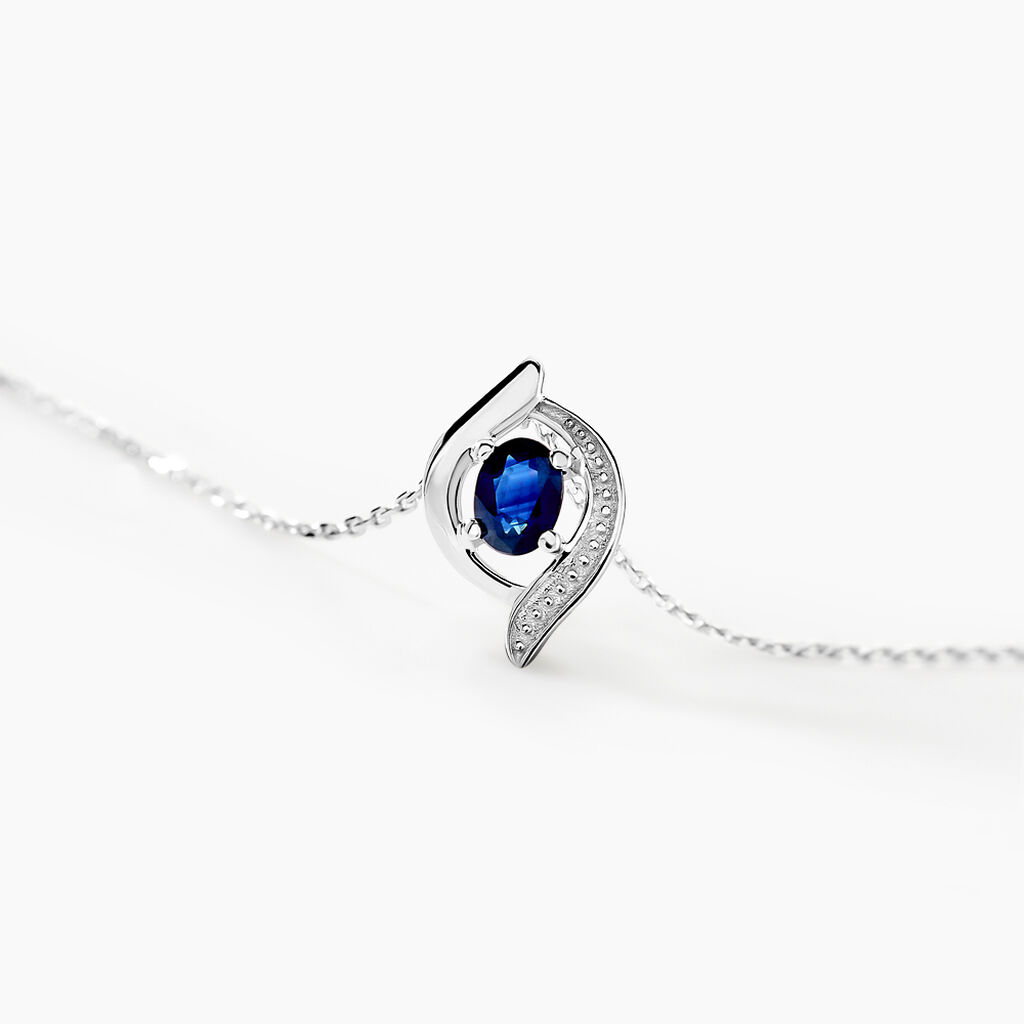 Collier Lydia Or Blanc Saphir - Colliers Femme | Histoire d’Or