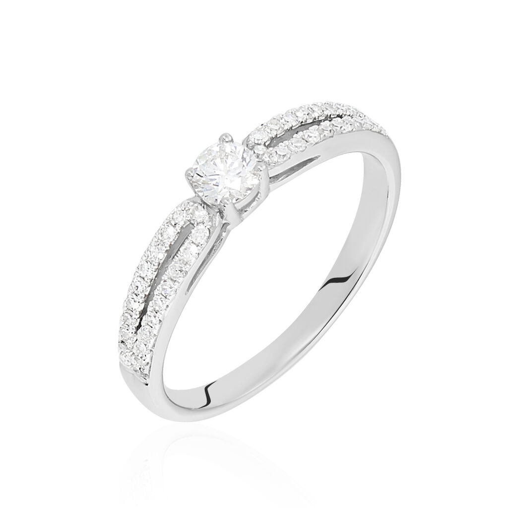 Bague Solitaire Katalina Or Blanc Diamant - Bagues solitaires Femme | Histoire d&rsquo;Or