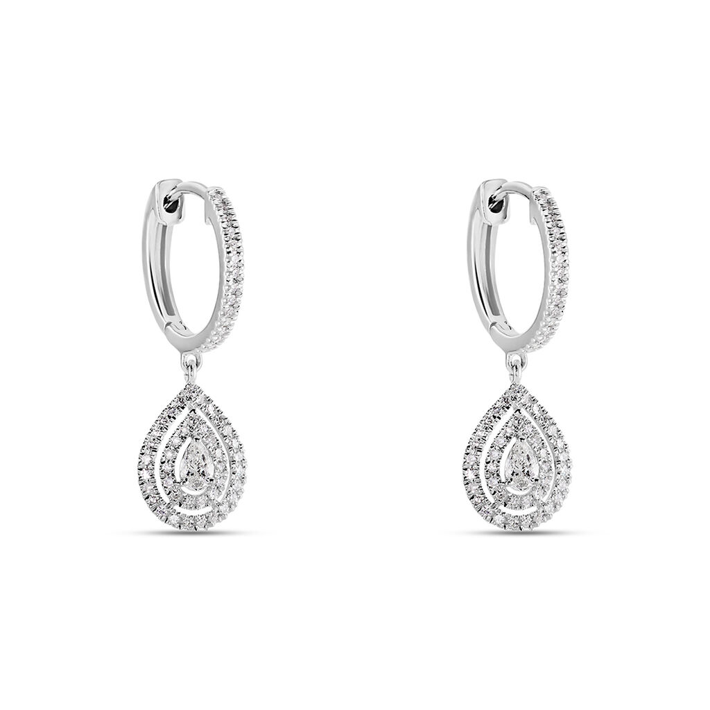 Créoles Diamina Or Blanc Diamant - Boucles d'oreilles créoles Femme | Histoire d’Or