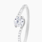 Bague Olly Or Blanc Oxyde De Zirconium - Bagues solitaires Femme | Histoire d&rsquo;Or