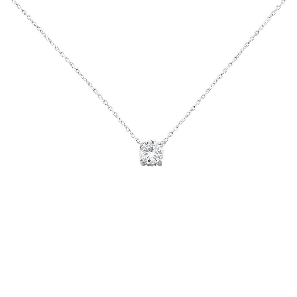 Collier Collection Victoria Or Blanc Diamant Synthetique - Colliers Femme | Histoire d’Or