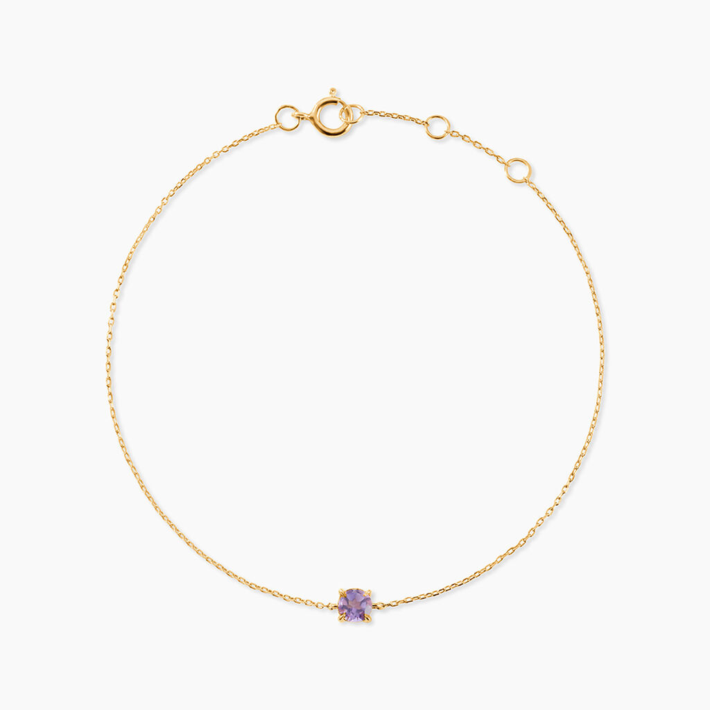 Bracelet Sa&iuml;da Or Jaune Am&eacute;thyste - Bracelets Femme | Histoire d&rsquo;Or