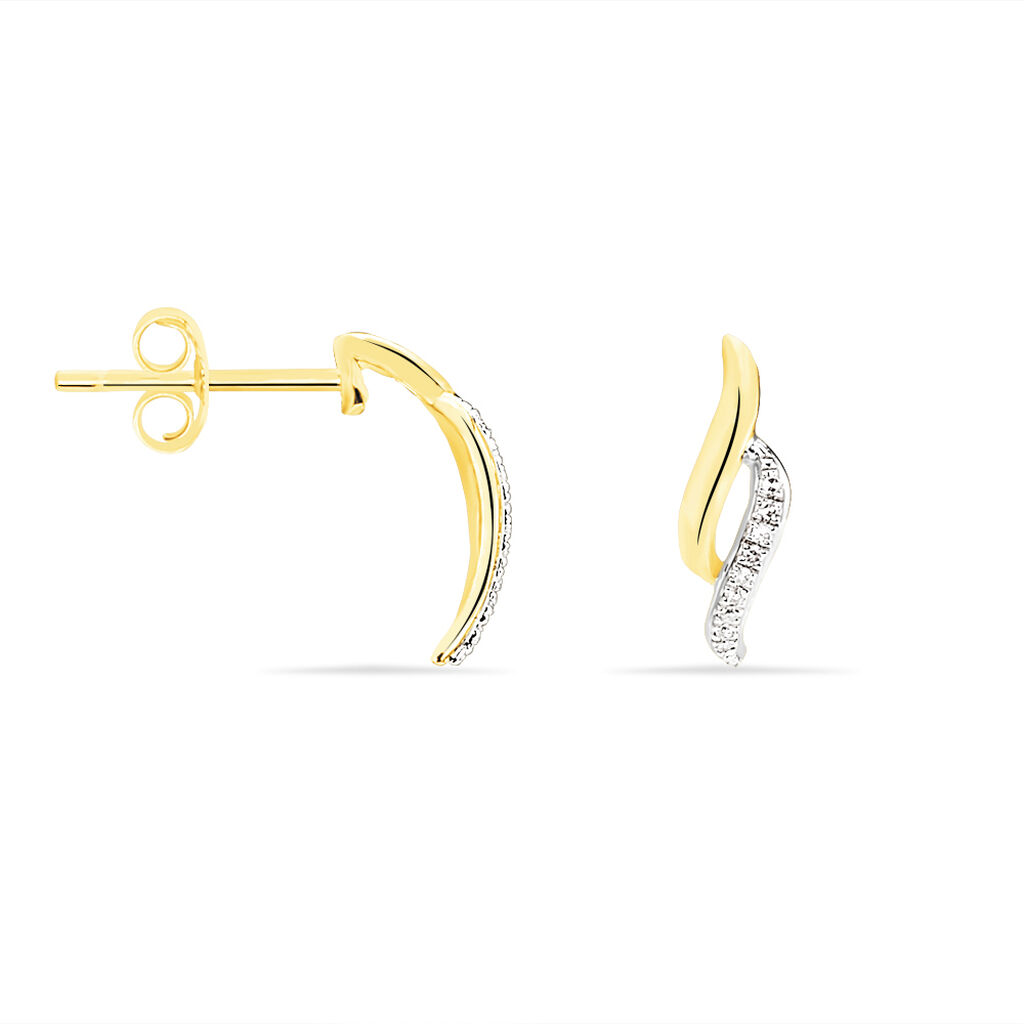 Boucles D'oreilles Puces Callum Or Jaune Diamant - Boucles d'oreilles pendantes Femme | Histoire d’Or