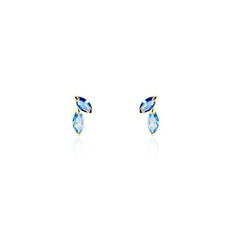Boucles D'oreilles Puces Pelya Or Jaune Oxyde De Zirconium - Clous d'oreilles Femme | Histoire d’Or