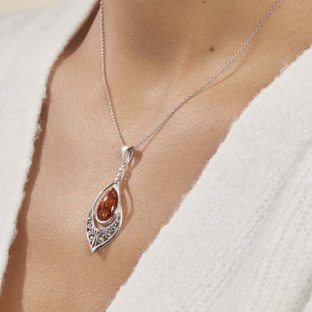 Collier Argent Blanc Doralyn Ambre - Colliers Femme | Histoire d’Or