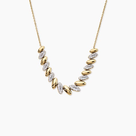 Collier Sunset Riviera Argent Dor&eacute; A L'Or 750/1000 Oxyde De Zirconium - Colliers Femme | Histoire d&rsquo;Or
