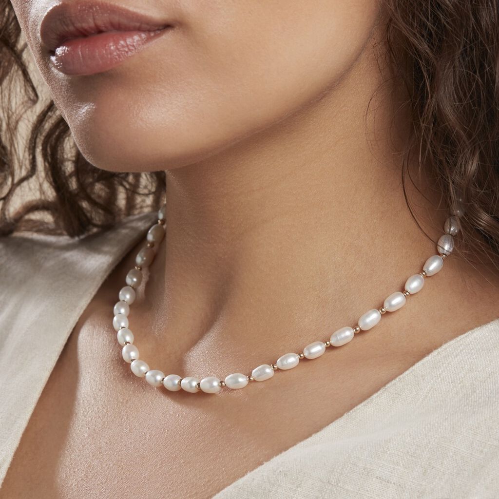 Collier Billes Or Jaune Perle De Culture - Colliers Femme | Histoire d’Or