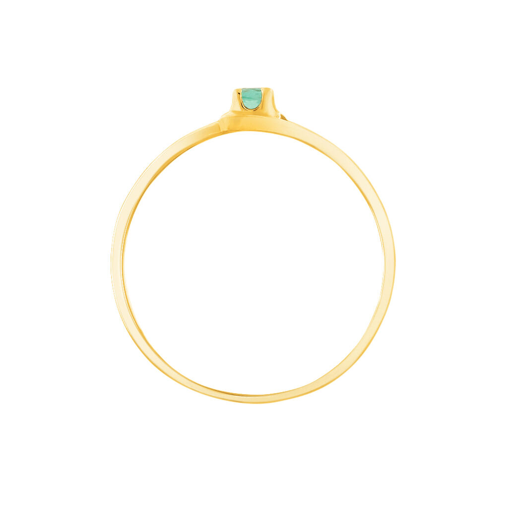Bague Alisha Or Jaune Emeraude - Bagues solitaires Femme | Histoire d’Or