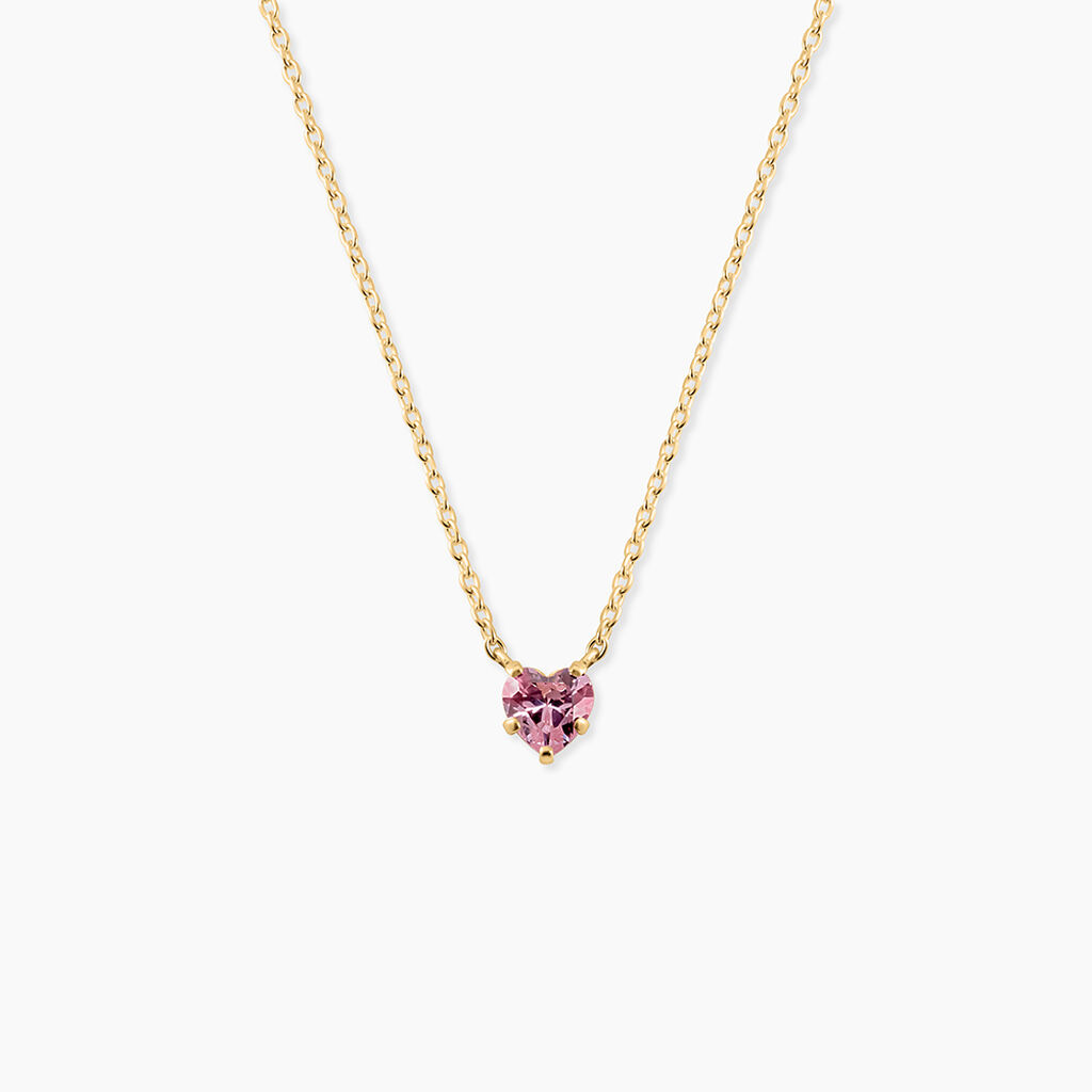 Collier Avaya Argent Dor&eacute; A L'Or 750/1000 Oxyde De Zirconium - Colliers Enfant | Histoire d&rsquo;Or