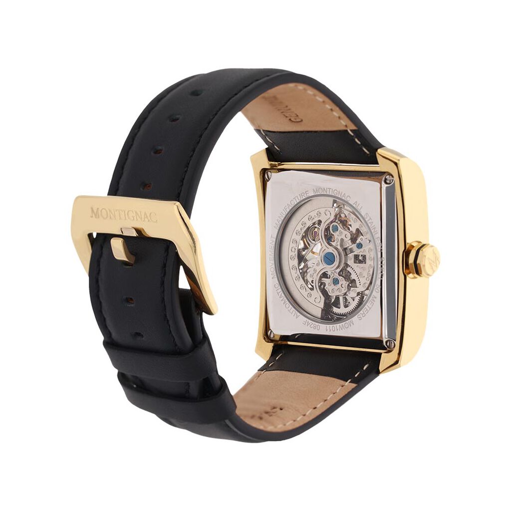 Montre Montignac Square Automatique Noir - Montres Homme | Histoire d&rsquo;Or