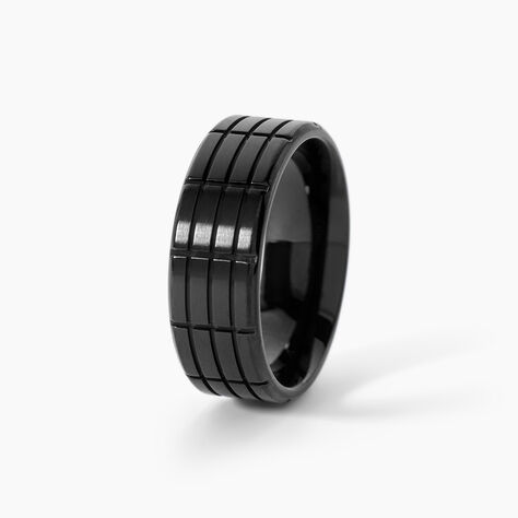 Bague Fabio Acier Noir - Bagues fantaisie Homme | Histoire d&rsquo;Or