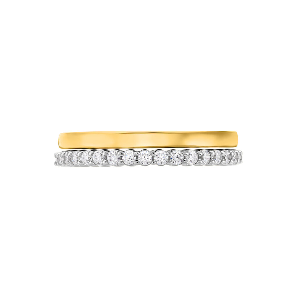 Bague Apia Argent Bicolore Oxyde De Zirconium - Bagues avec pierre Femme | Histoire d’Or
