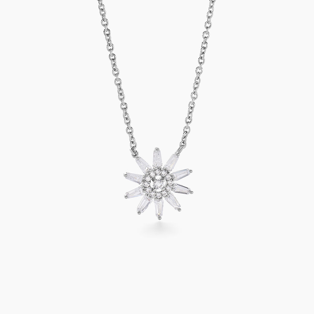 Collier Daisy Argent Blanc Oxyde De Zirconium - F&ecirc;te des m&egrave;res Femme | Histoire d&rsquo;Or