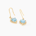 Boucles D'oreilles Pendantes Rosaline Or Jaune Topaze Et Oxyde - Boucles d'oreilles pendantes Femme | Histoire d&rsquo;Or