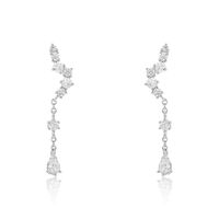 Boucles D'oreilles Pendantes Lir Argent Blanc Oxyde De Zirconium