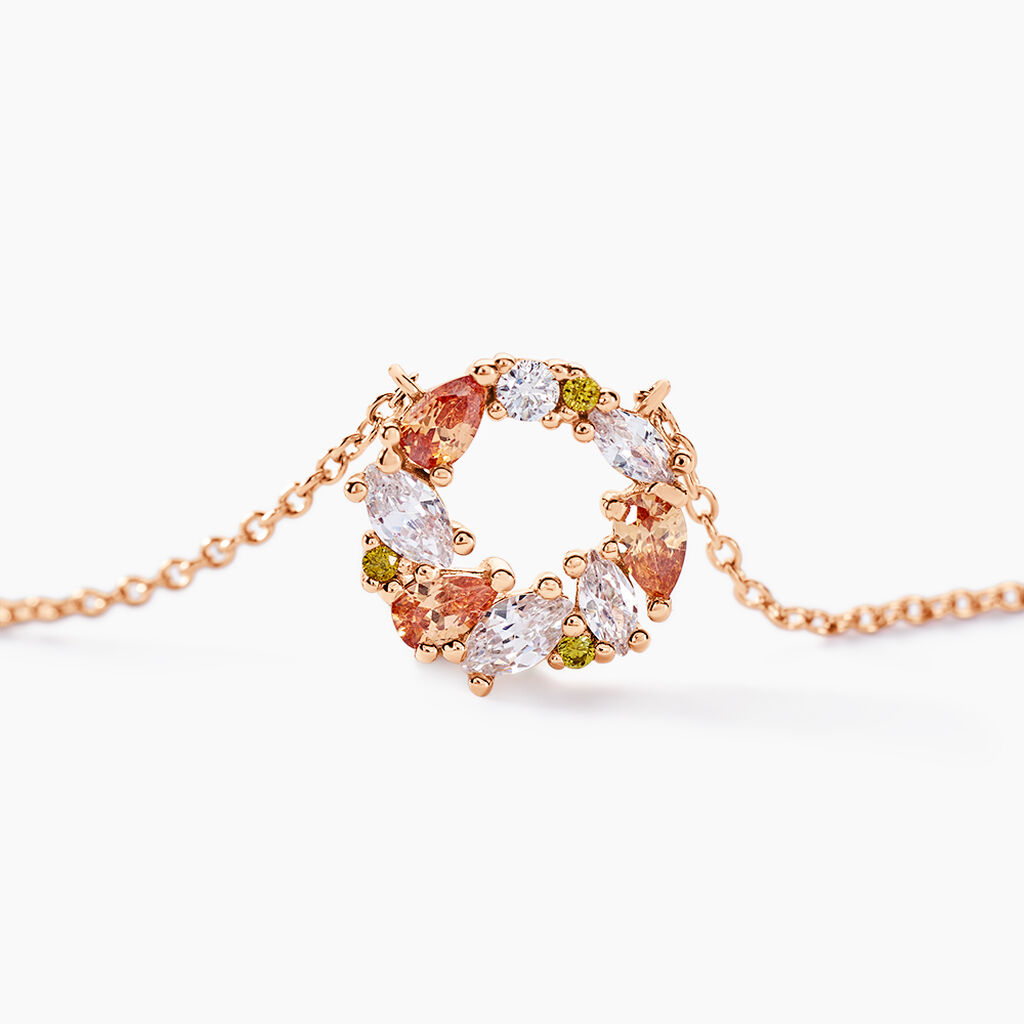Collier Camelia Argent Rose Oxyde De Zirconium - Colliers fantaisie Femme | Histoire d’Or