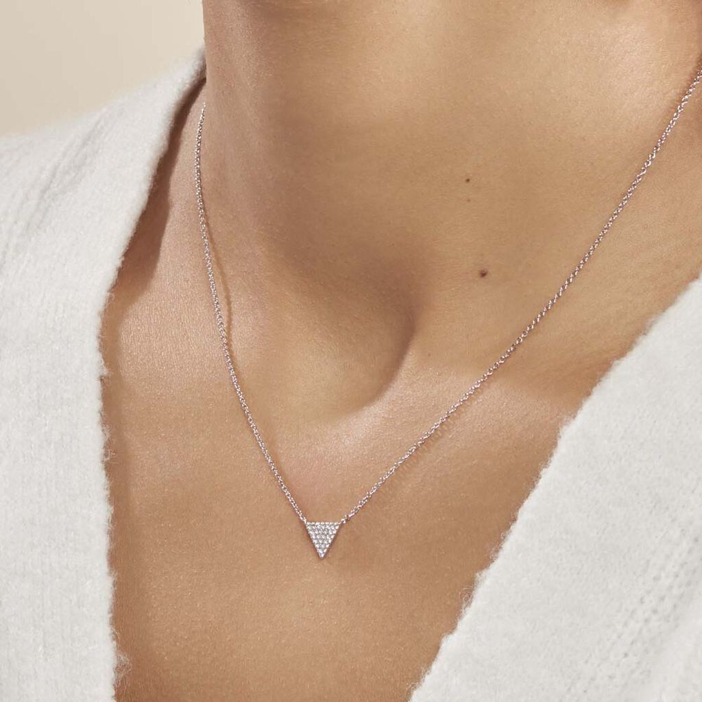 Collier Brendana Argent Blanc Oxyde De Zirconium - Colliers fantaisie Femme | Histoire d’Or